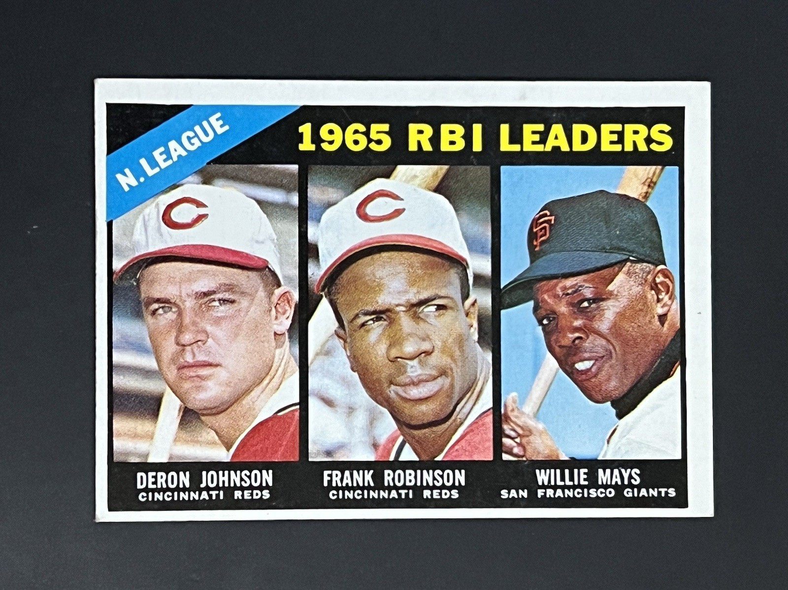 1966 Topps #219 N.L. RBI Leaders | FRANK ROBINSON - WILLIE MAYS | HOF ⚾️