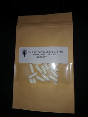 TAURINE~FREE FORM AMINO ACID ~ 500  MG PER CAP~30 COUNT~CARDIO HEALTH