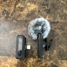 Wireless USB-C Lavalier Microphone Clip-On with Wind Muff for Home Recording