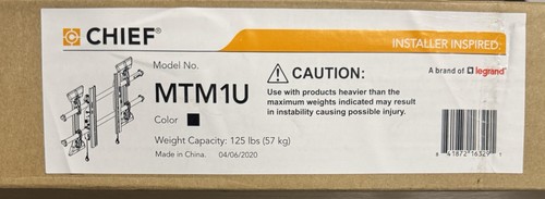 Chief MTM1U Medium Fusion Micro-Ajustable Inclinación Montaje en Pared Nuevo en Caja - Imagen 2 de 2