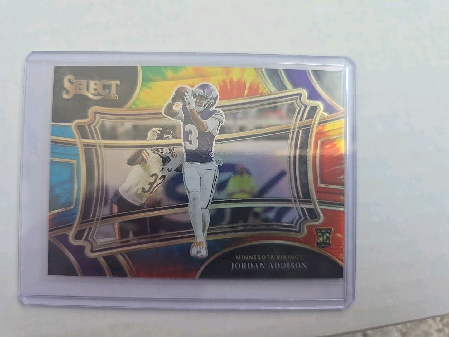 2023 Panini Select - Field Level Jordan Addison #362 Tie-Dye Prizm /25 (RC)