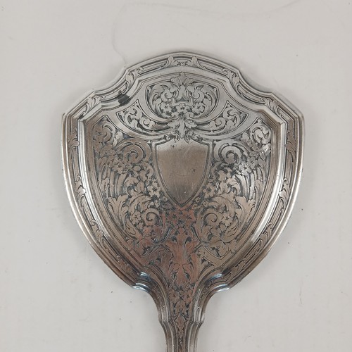 Silver Plate Vanity Hand Mirror Vintage Floral 11" - Picture 4 of 12