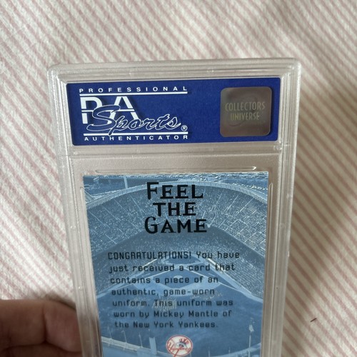 2000 Fleer Greats Mickey Mantle Yankees Clippings Jersey Pinstripe Mint PSA 9 - Picture 5 of 6