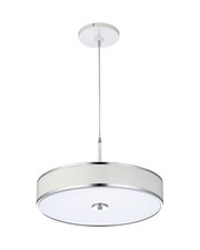 Lampada a sospensione cromo bianco rotonda Ø40 cm moderna anabbagliante tavolo da pranzo sospensione LORSAN