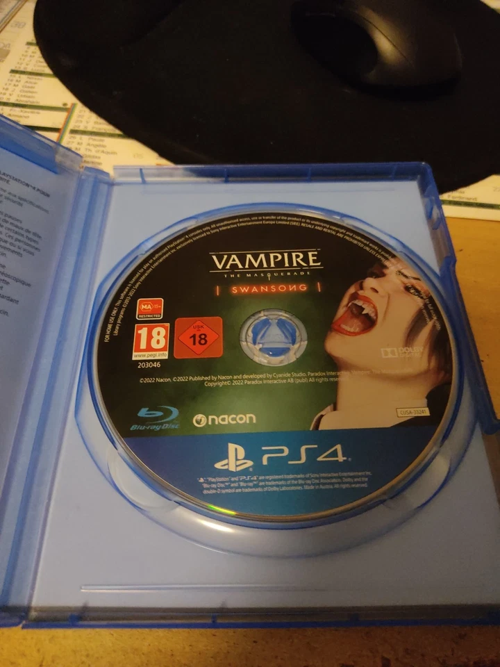 Vampire: The Masquerade – Swansong Jeu PS4 Playstation 4 Sans Notice F61, photo 2 sur 3