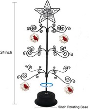 Metal Ornament Display Tree Stand Rotating Hanger 24 Inch Wire Hook Hanging for