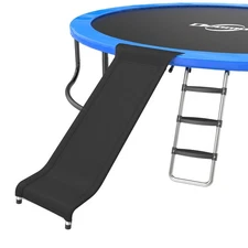 Trampoline Ladder Slide Kit, Trampoline Universal 3 Steps Wide Ladder & Buffe...