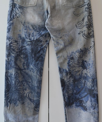Vintage ROBERTO CAVALLI Jeans Pants Trousers Denim Printed Size US 33 IT 47 - Picture 6 of 7