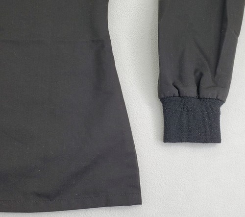 Greys Anatomy Scrub Jacket Womens M Black Button Front Long Sleeve Pockets - Picture 16 of 18