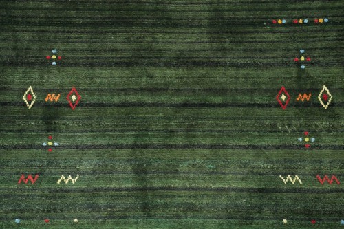Handmade Green Gabbeh Runner Rug 3x7 Ft Tribal Oriental Silk Carpet for Hallway - Picture 5 of 11