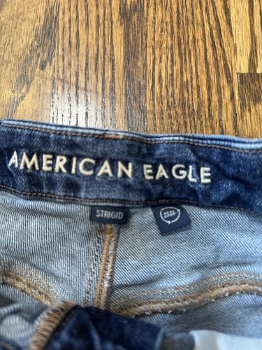 Pantaloncini jeans American Eagle Strigid blu invecchiato denim taglio cotone taglia 0 - Foto 2 di 9
