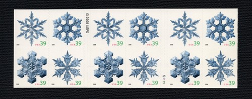 US STAMP BOOKLET: Scott 4105 - 4108 (4108b) "SNOWFLAKES" Complete 20x MNH 2006 - Picture 2 of 2