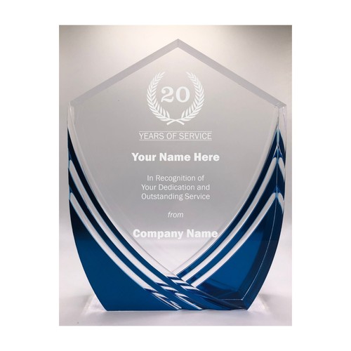 Dienstjahre Auszeichnung mit personalisiertem Text Acryl Schild geformt Trophäe - Bild 1 von 5