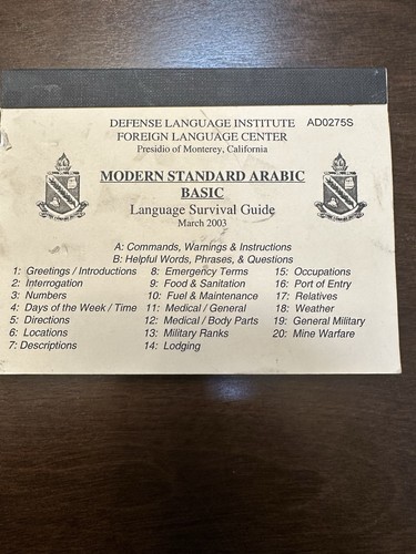 Defense Language Institute Foreign Language Center AD0275S Modern Standard Arabi - Picture 1 of 3