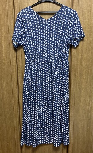 Vestido Uniqlo Paul Joe Azul Marino Algodón En Niveles L Usado Informal Elegante - Imagen 7 de 12