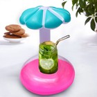 2 Stück aufblasbarer Untersetzer Summer Pool Floats Getränkebecherhalter mit 1