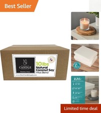 10 lb Coconut Soy Candle Wax for Candle Making - Creamy Blend for High Load F...
