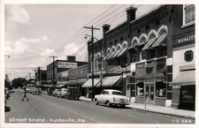 Street Scene Huntsville AL Alabama Cline RPPC Photo Postcard COPY