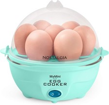 Nostalgia MyMini 7 Egg Cooker makes 7 soft medium or hard boiled eggs Teal 