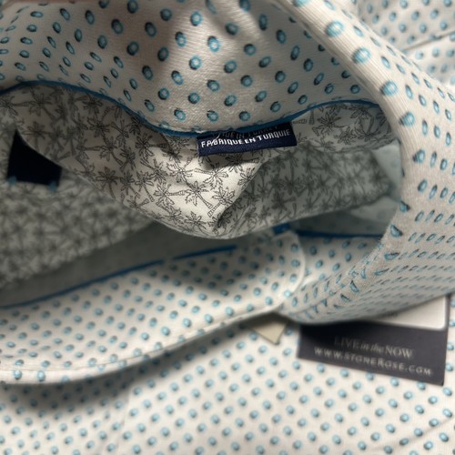 NWT Stone Rose Men’s Large Blue Short Sleeve Casual Button Up Luxury Designer - Picture 9 of 13