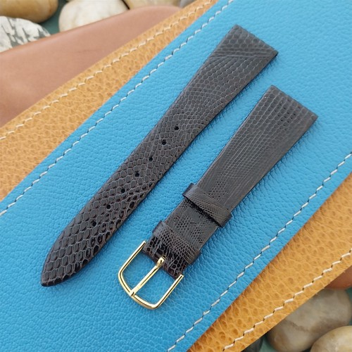 Vintage 19mm Hadley Roma Brown Tapered Lizard 19/14 Unused Classic Watch Band - Picture 1 of 4