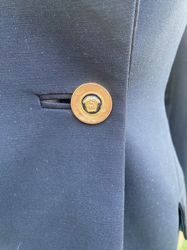 Vintage Gianni Versace Couture Black Jacket Tuxedo Medusa Buttons Femme Fatale S - Picture 5 of 12