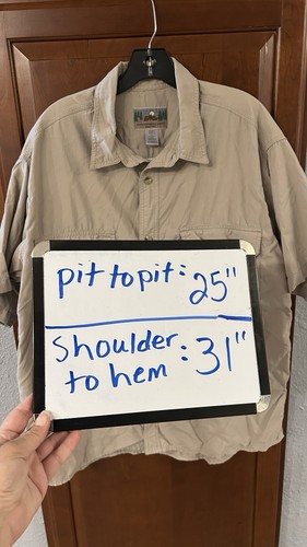 Eastern Mountain Sports Men's Large Khaki/Beige Vented fishing Shirt w/ Pockets - Picture 5 of 5