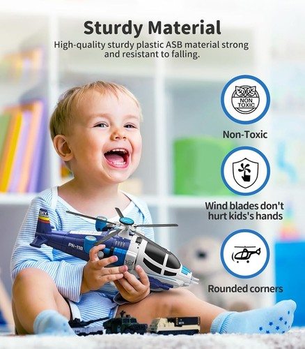 Geyiie Helicopter Toys for Boys, Kids Play Airplane with Lights and Sounds,... - Picture 6 of 8