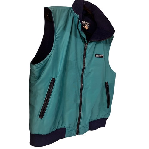 Vintage Lands End Men’s Jacket Vest Adult Large Green Puffer Zip Up Made In USA - Picture 2 of 5