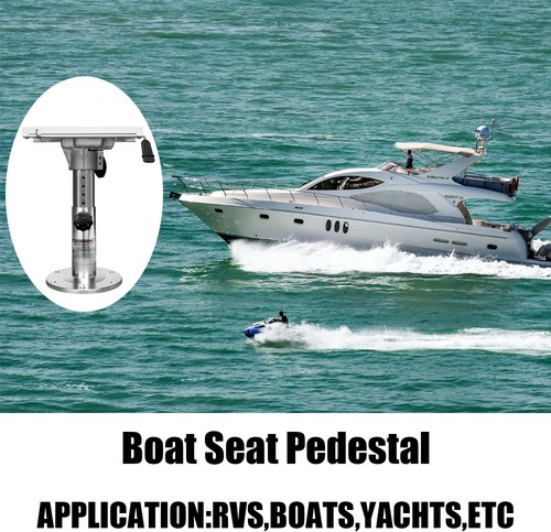 Pedestal de asiento de barco de bloqueo de altura ajustable de aluminio, 14-20 pulgadas con corredera - Imagen 7 de 7