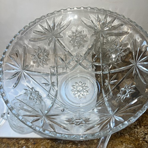 Outstanding EAPG 14” Pedestal Punch bowl Set Complete 28 pc scallop AH A+ Qual - Picture 15 of 24