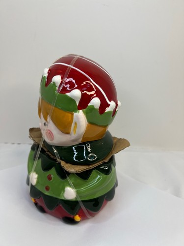 Holiday Time Keramik 4x7 Zoll Elfe Weihnachten Keksdose Neu in Verpackung - Bild 3 von 7