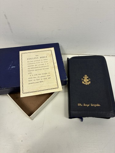 Collins Boys Brigade Bible KJV Clear-Type Press Blue Slipcase Vintage - Picture 1 of 7