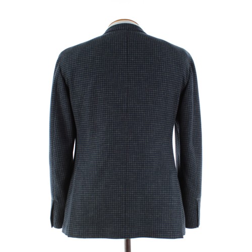 L.B.M. NWT Wool Sport Coat Size 52R (42R US) In Blue & Green Houndstooth - Picture 5 of 12