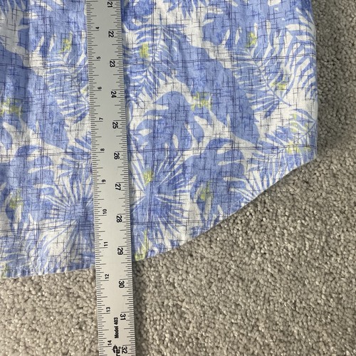 Camisa Robert Graham Spencer S/S Mezcla de Lino Azul Floral Hoja Para Hombre Grande *Leer - Imagen 5 de 6