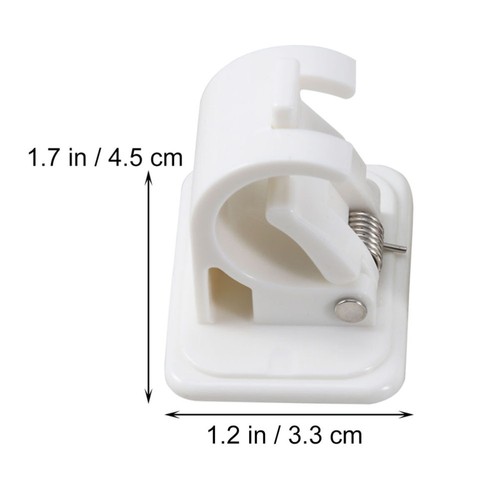 4pcs Bathroom Wall Round Rod Hook with Sticker Shower Curtain Rod Holder Clamp - Imagen 8 de 12