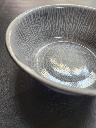 Vintage Enamelware Bowl Grey Gray Speckled  - Picture 7 of 12