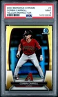 141312633 Corbin Carroll 2023 Bowman Chrome #5 Yellow Refractor RC /75 PSA 9