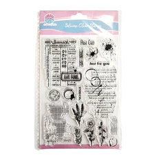 VINTAGE BOTANICAL COLLAGE Globeland Clear Stamps Flower Media Postmark  bb384