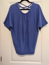 AB Studio Blue Top XL, Open Weave Back