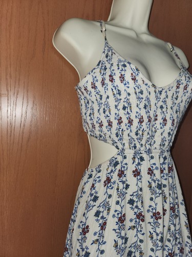 Xhilaration Women's Bohemian Print Sleeveless Cut Out Maxi Dress Lined XS NWOT - Picture 4 of 14