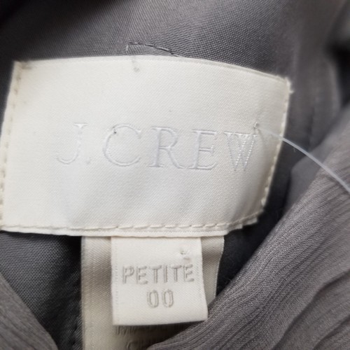 J Crew Party Cocktail Dress Women's Petite 00 Gray Silk Chiffon Lined Zip Back - Picture 9 of 12