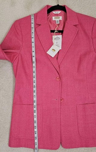 Talbots Pure Silk Blazer Jacket Women Pink Vibrant Pure Silk Two Buttons Size 10 - Picture 7 of 8