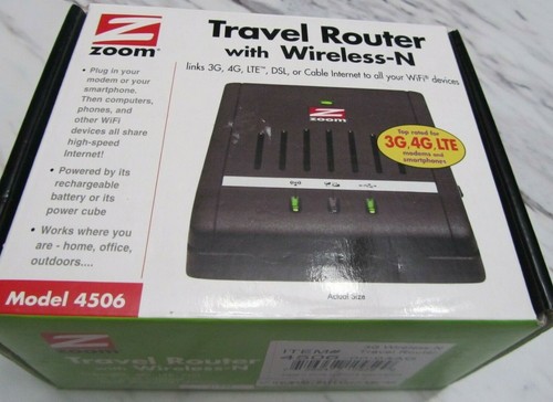 Zoom Travel Router with Wireless N (Model 4506) 150 Mbps 1-Port 10/100