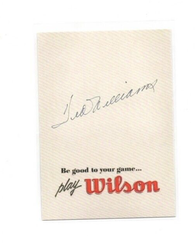 TED WILLIAMS WILSON PROMO REPRODUKTION KARTE FAKSIMILE AUTO (RED SOX) - Bild 2 von 2