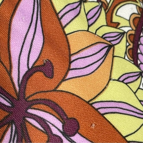Abito vintage anni 70 psichedelico floreale paisley personalizzato maniche lunghe funky - Foto 14 di 16
