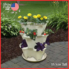 Plastic Stackable Garden Planter Pot Vertical Herb Flower Vegetable Grow Tower