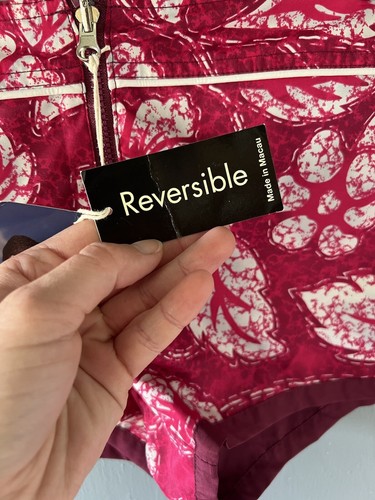 NWT Kidvantage Girls Reversible Swim Shorts Sz 8 Floral Hawaiian Print Cranberry - Picture 4 of 7