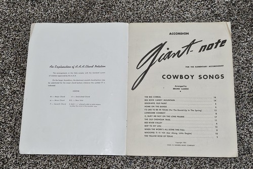 1951 Akkordeon Riesennoten Liederbuch - Cowboylieder - Bild 2 von 7
