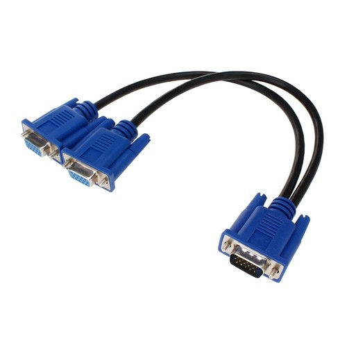 VGA Monitor Y-Splitter Cable, VGA 1 Male to Dual 2 VGA Female Adapter Converter - Picture 10 of 13